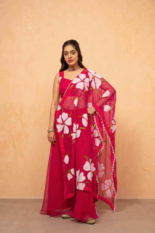 AARVINI PINK HANDPAINTED FUSION SET