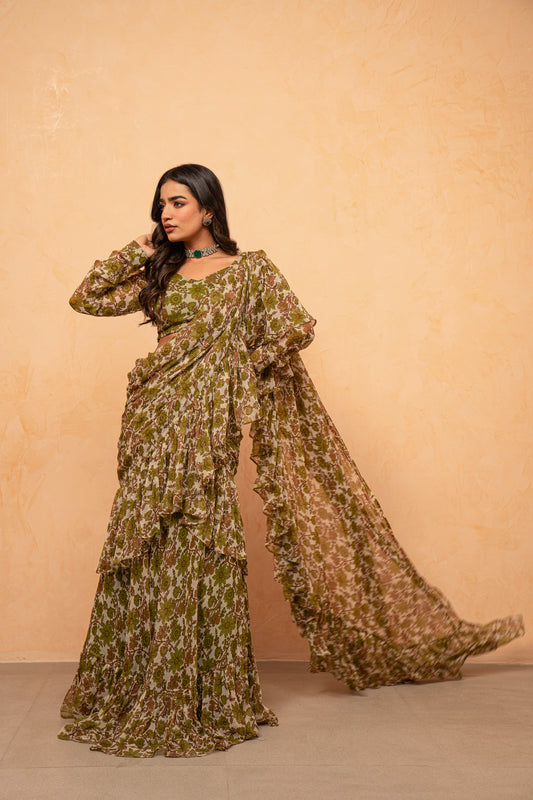 SAYNA GREEN FOREST SAREE