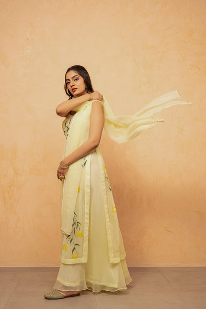 VAIDEHI LAVENDAR HANDPAINTED KURTA SET