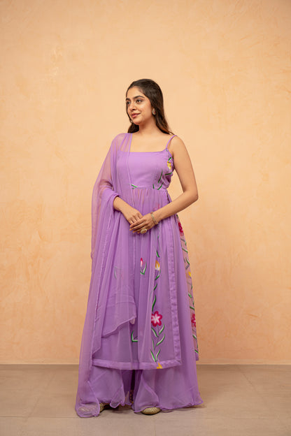 VAIDEHI LAVENDAR HANDPAINTED KURTA SET