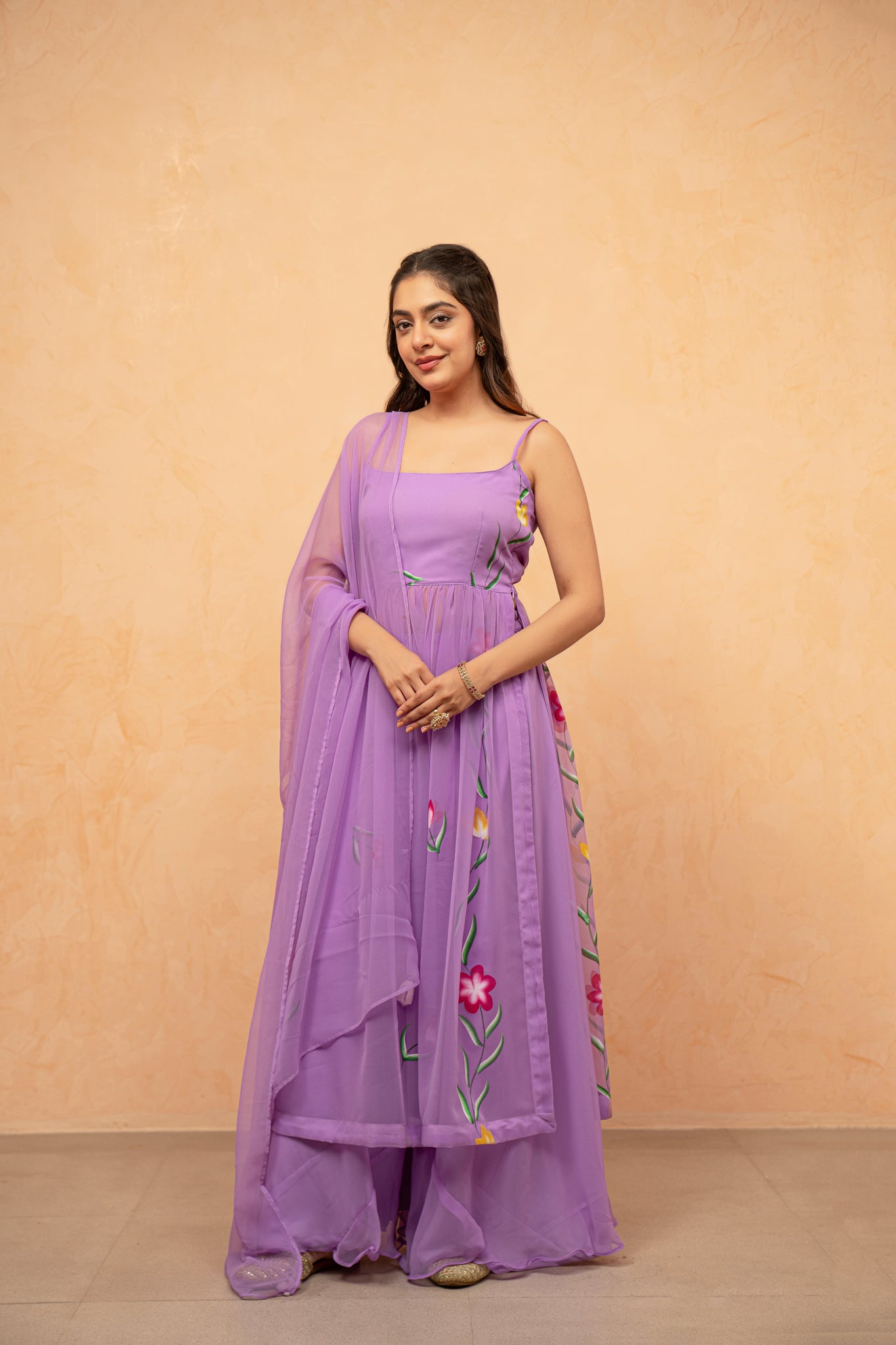 VAIDEHI LAVENDAR HANDPAINTED KURTA SET
