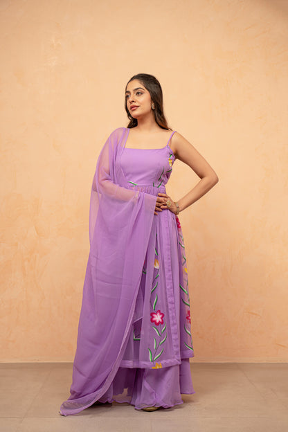VAIDEHI LAVENDAR HANDPAINTED KURTA SET