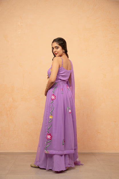VAIDEHI LAVENDAR HANDPAINTED KURTA SET