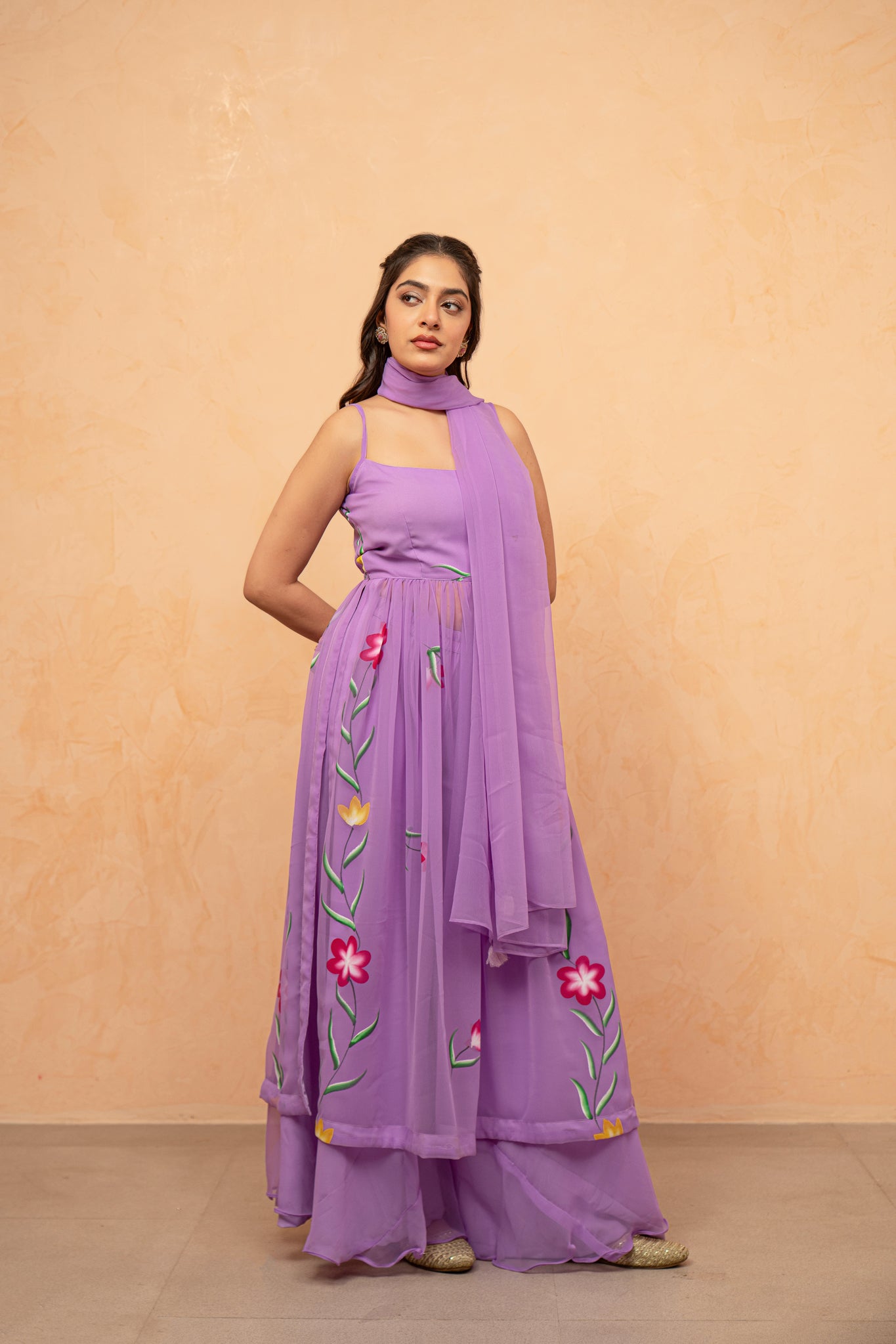 VAIDEHI LAVENDAR HANDPAINTED KURTA SET