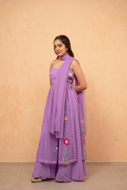 VAIDEHI LAVENDAR HANDPAINTED KURTA SET