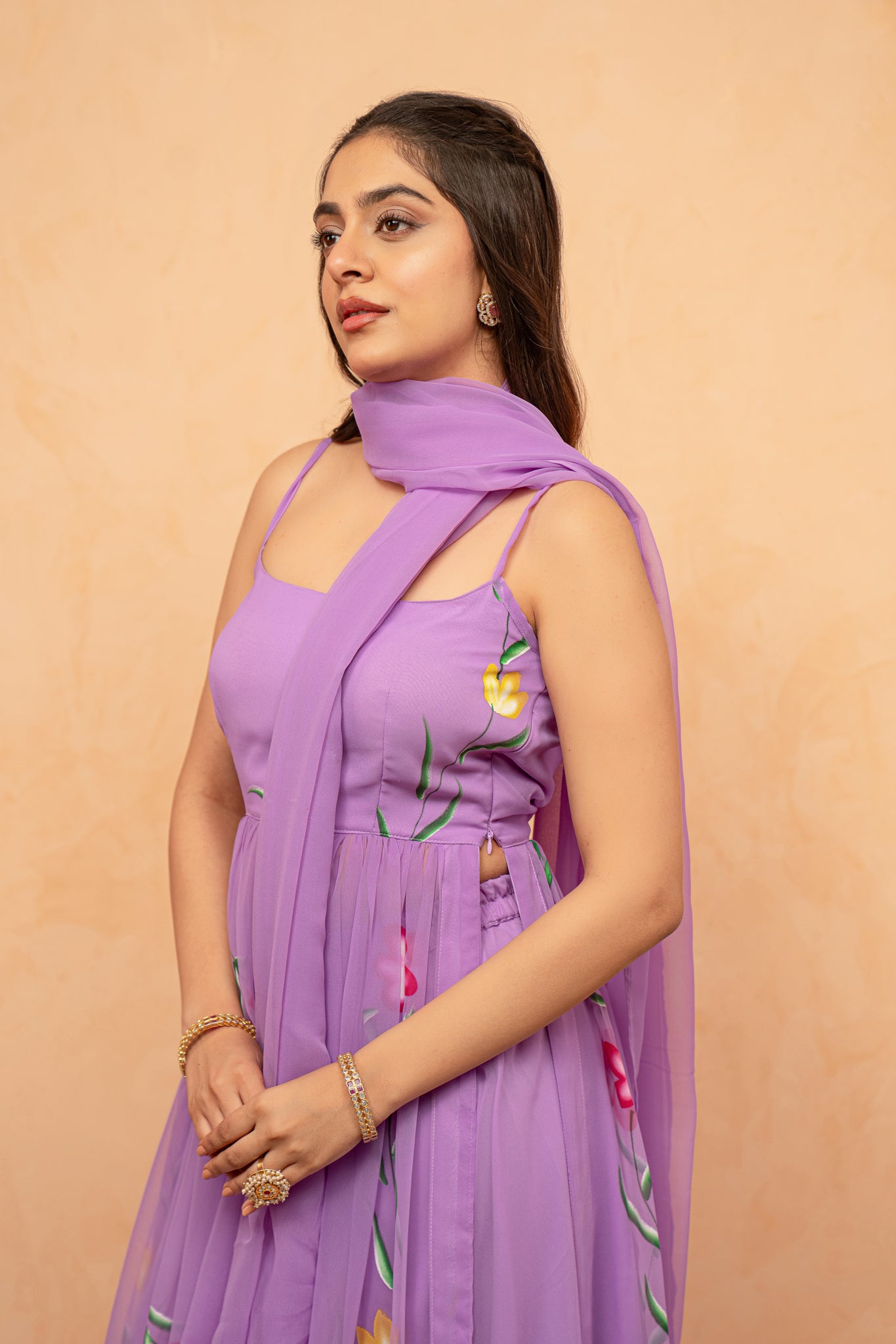 VAIDEHI LAVENDAR HANDPAINTED KURTA SET