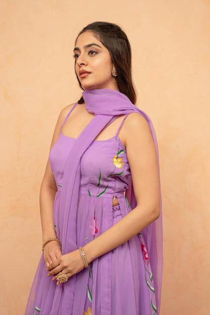 VAIDEHI LAVENDAR HANDPAINTED KURTA SET