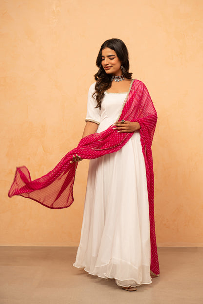 AVYIRA WHITE ANARKALI SET