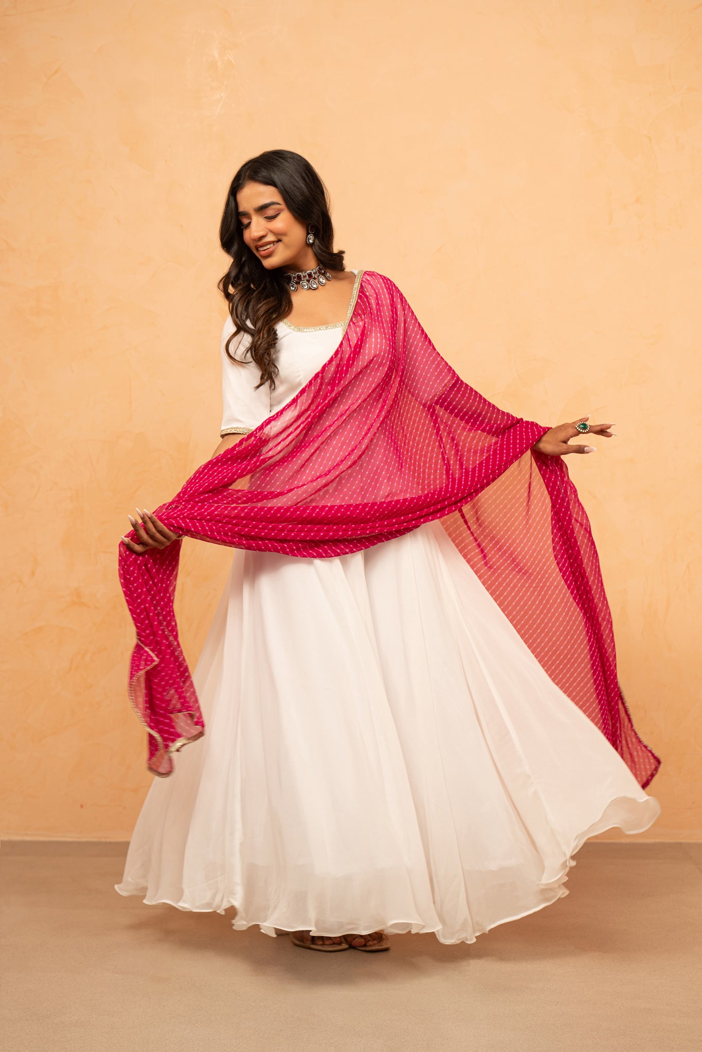 AVYIRA WHITE ANARKALI SET