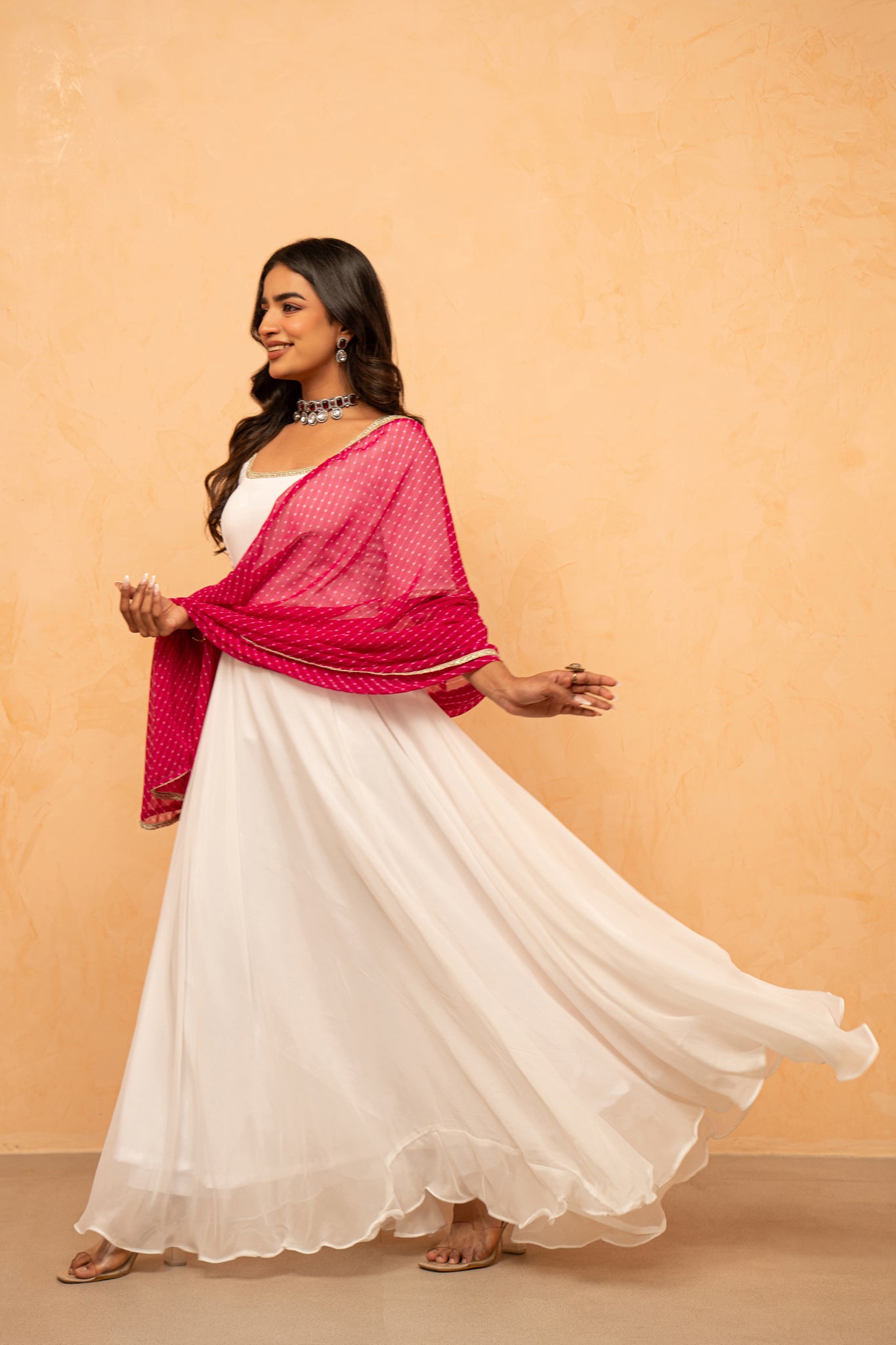 AVYIRA WHITE ANARKALI SET