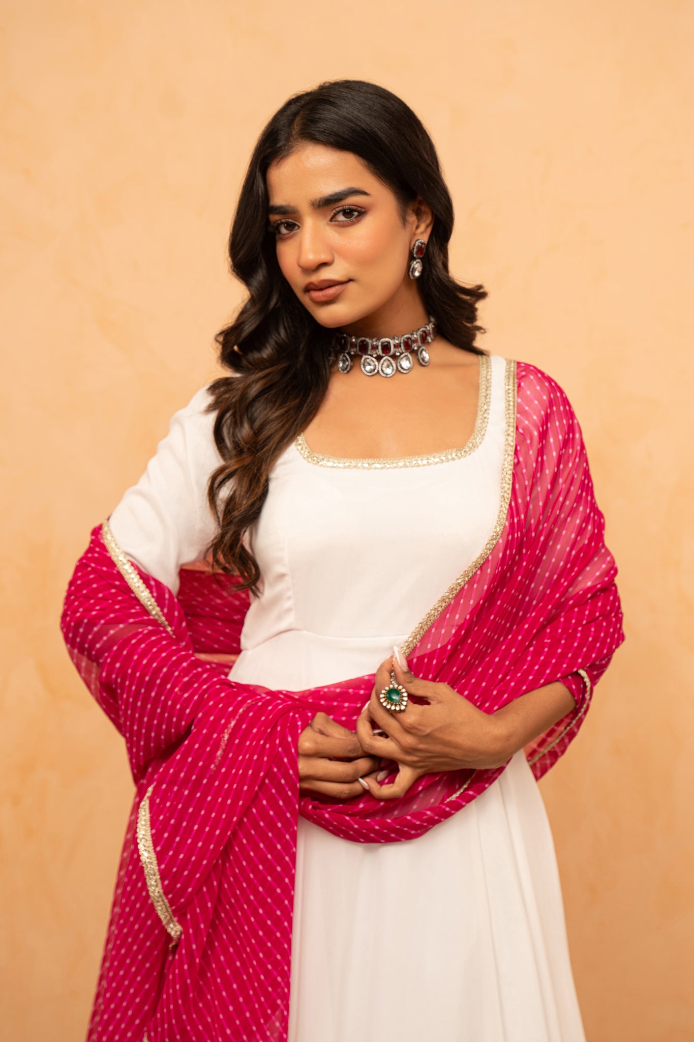 AVYIRA WHITE ANARKALI SET