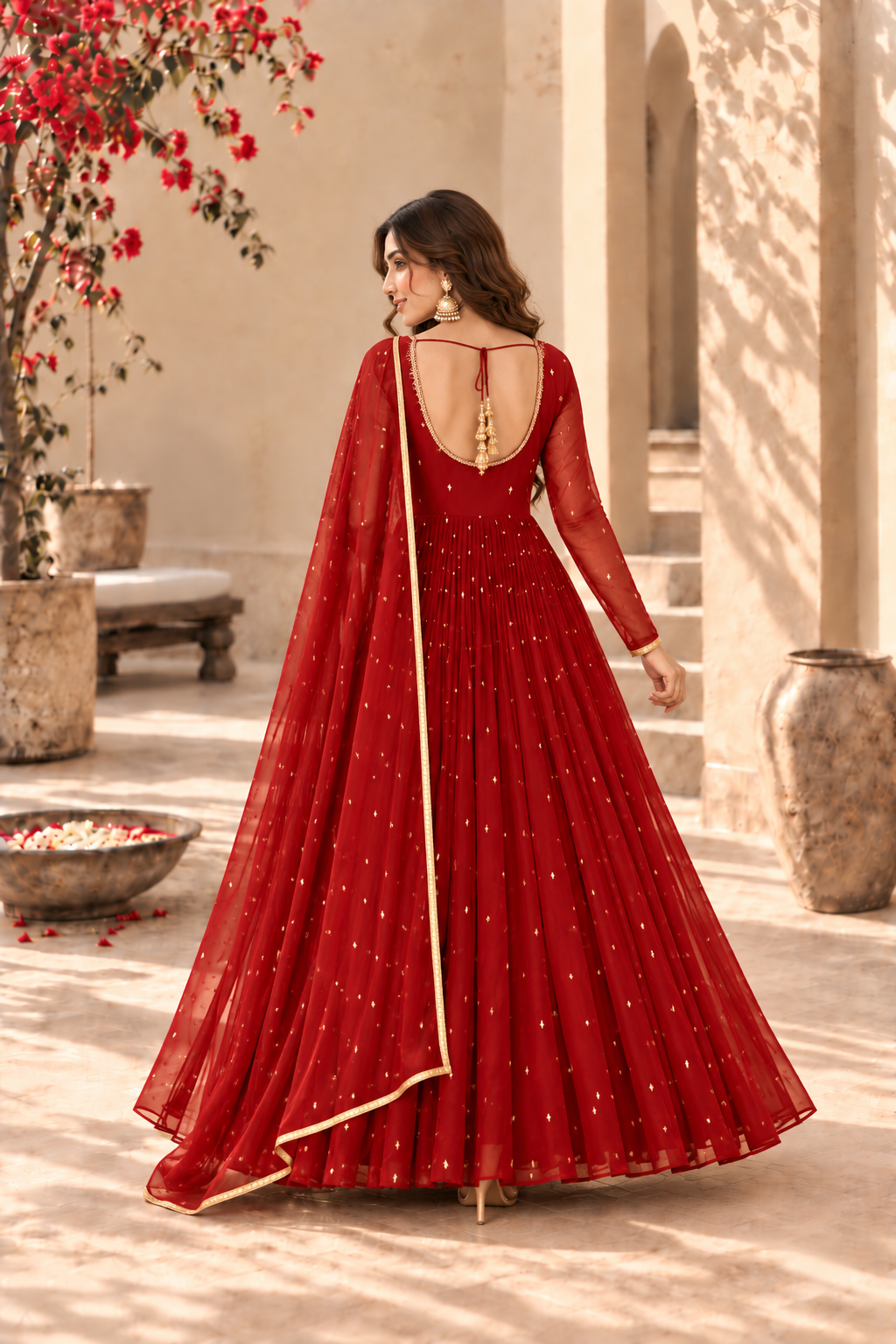 KAJAL MAROON FESTIVE ANARKALI SET