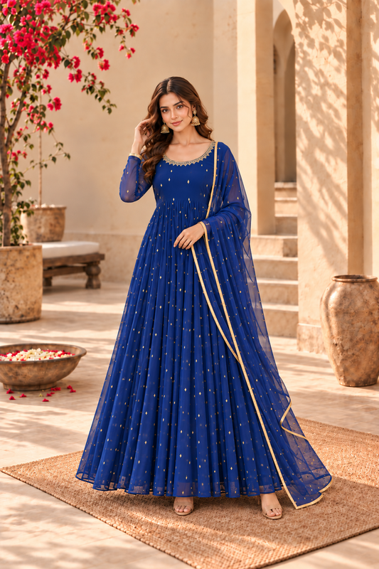 ANUPRIYA NAVY FESTIVE ANARKALI SET