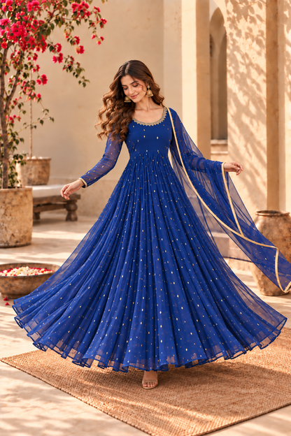 ANUPRIYA NAVY FESTIVE ANARKALI SET