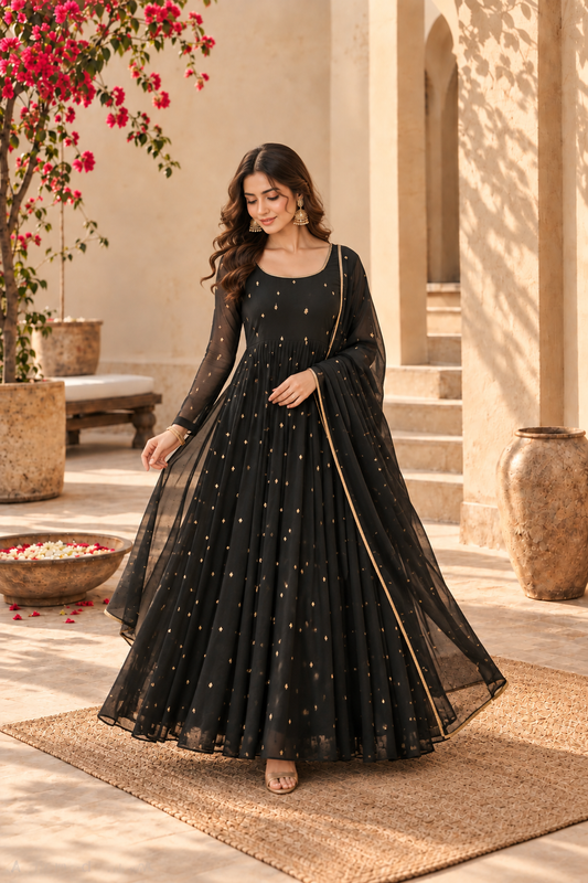 BHARGAVI BLACK FESTIVE ANARKALI SET