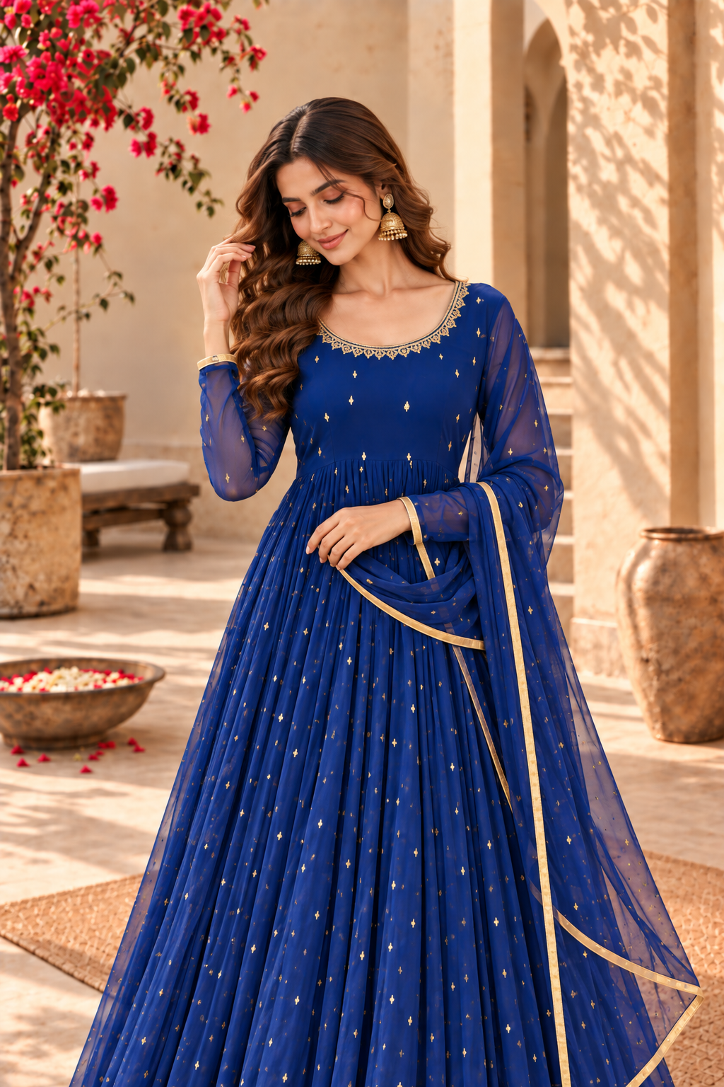 ANUPRIYA NAVY FESTIVE ANARKALI SET