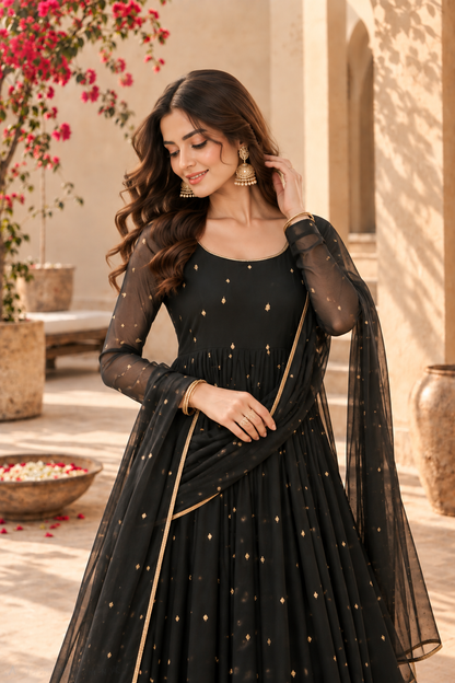 BHARGAVI BLACK FESTIVE ANARKALI SET