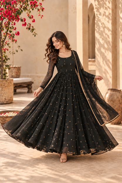 BHARGAVI BLACK FESTIVE ANARKALI SET