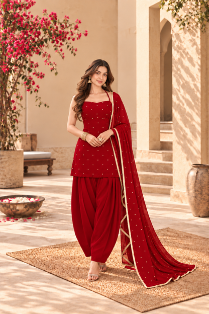 SWATI MAROON FESTIVE FARSHI SALWAR SET