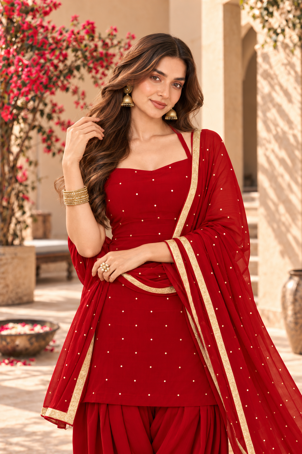 SWATI MAROON FESTIVE FARSHI SALWAR SET