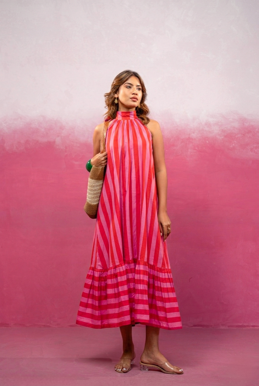 IVANA YELLOW STRIPED MAXI DRESS