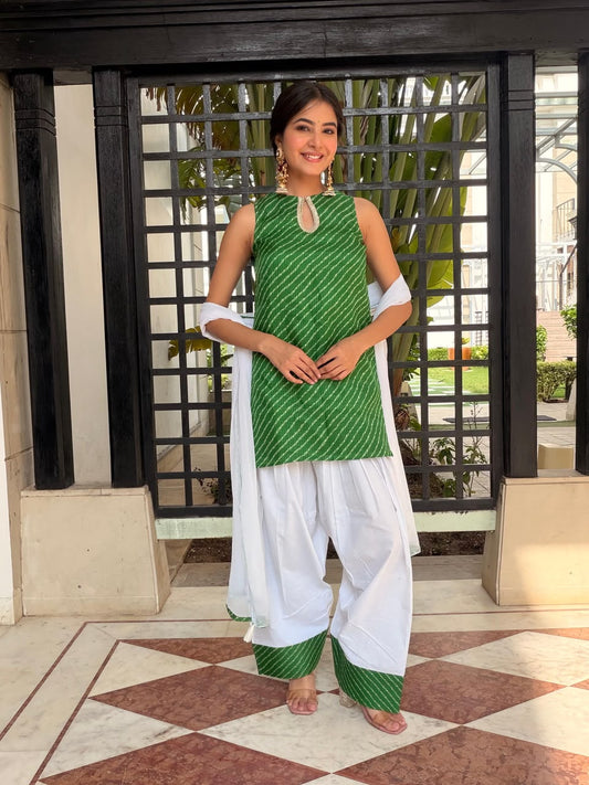 RISHMITA GREEN MOTHRA FARSHI SET