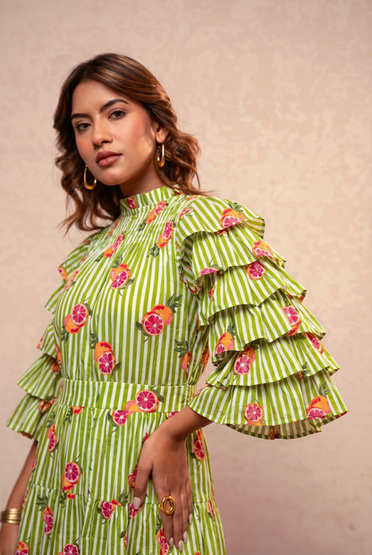 IRIS YELLOW PRINTED SHORT PLAYSUIT