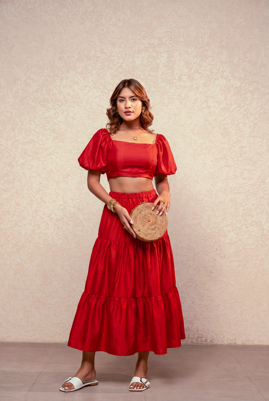 NELLIE  RED COORD SET