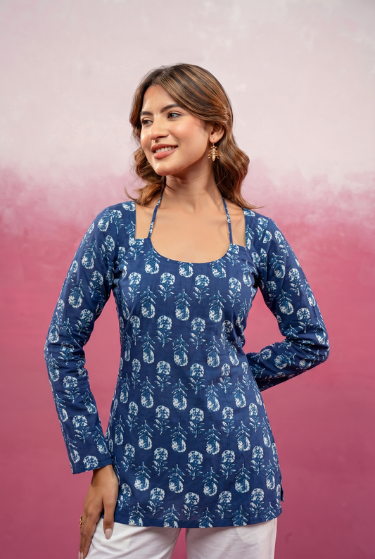 SAACHI BLUE FULL SLEEVES KURTI