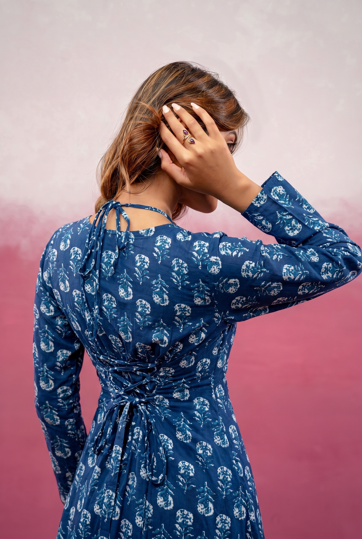 SAACHI BLUE FULL SLEEVES KURTI