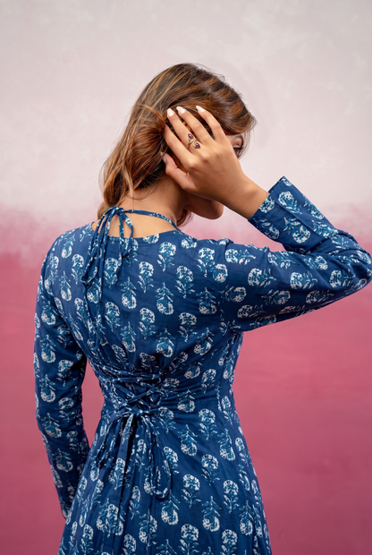 SAACHI BLUE FULL SLEEVES KURTI