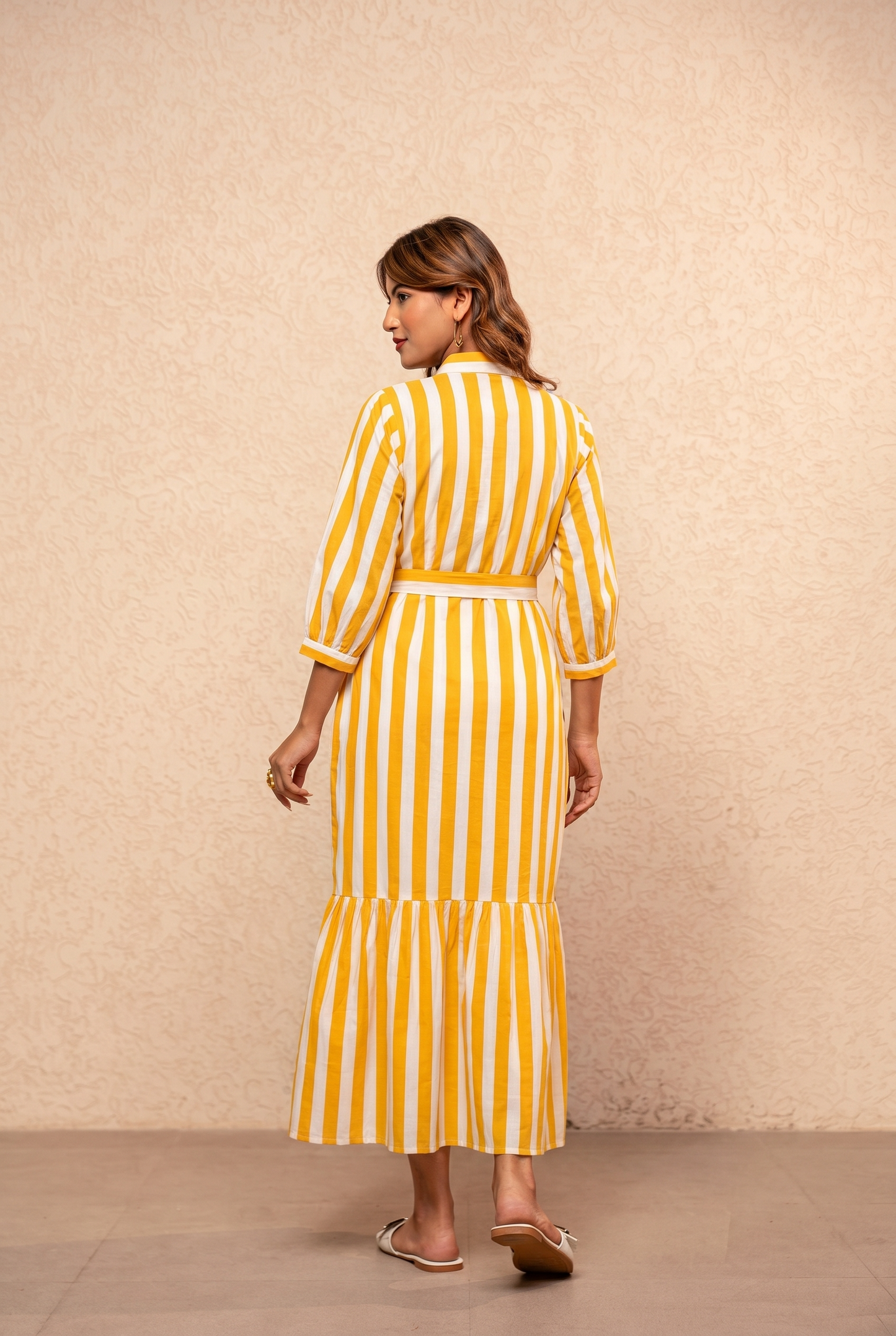 CICI YELLOW STRIPED MAXI DRESS