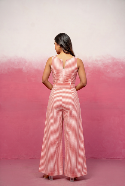 CALLIE PINK STRIPED COORD SET