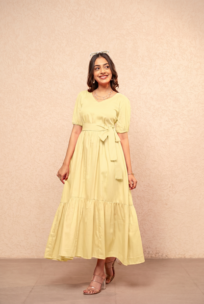 SIENNA BUTTER YELLOW MAXI DRESS