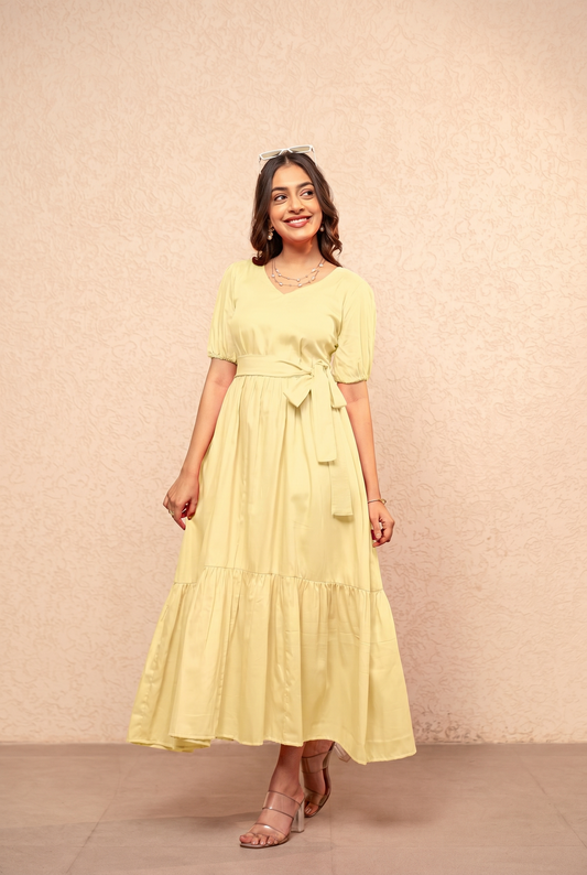SIENNA BUTTER YELLOW MAXI DRESS