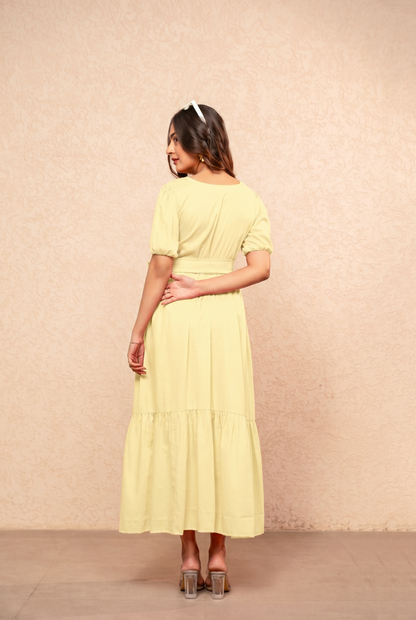 SIENNA BUTTER YELLOW MAXI DRESS
