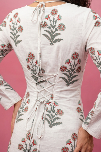 MINA WHITE FULL SLEEVES KURTI