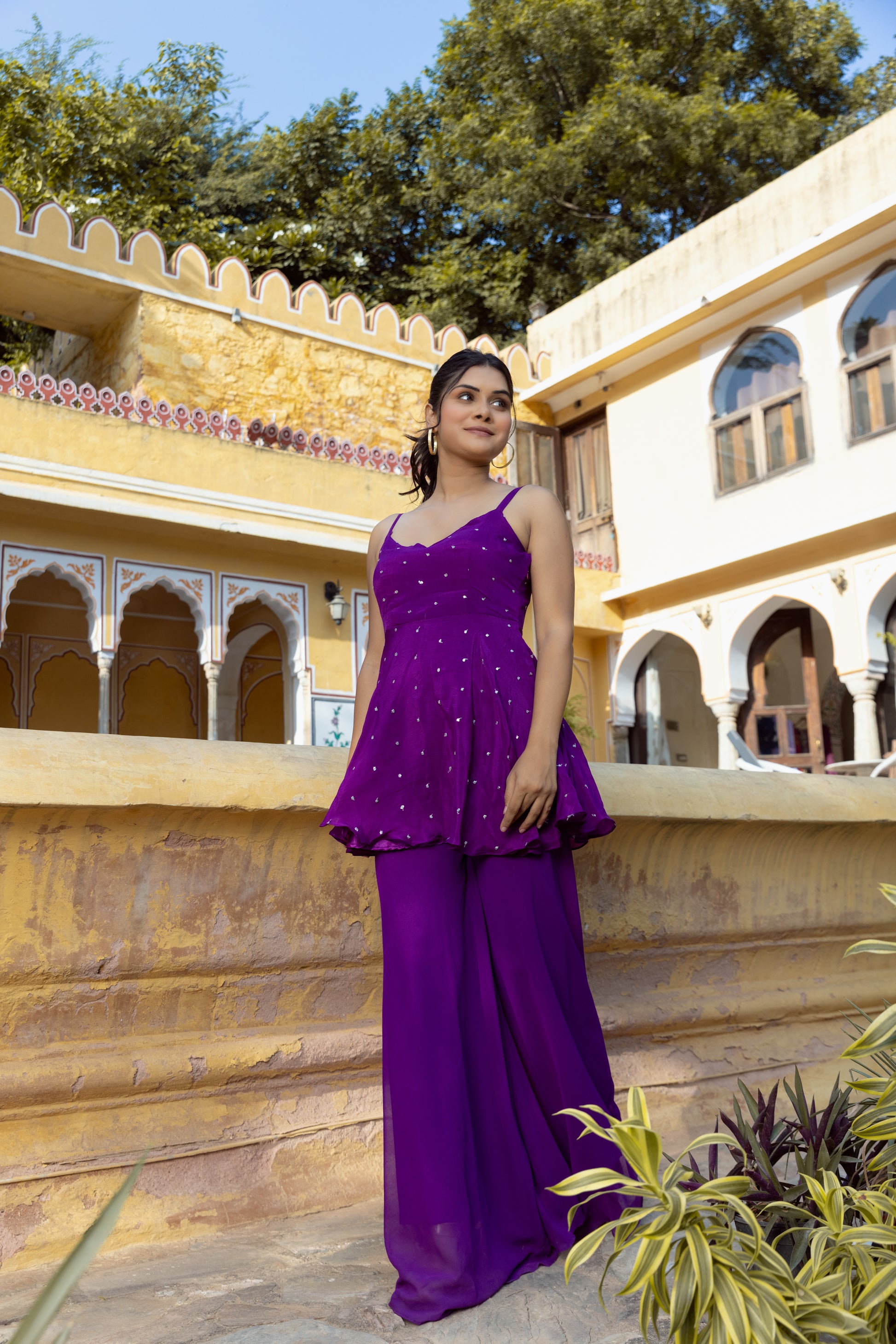 IRA TRUE PURPLE COORD SET WITH DUPATTA Deasha India